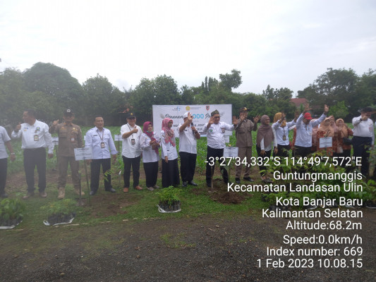 Penanaman 100 Pohon serentak Dalam rangka Pengendalian inflasi daerah Provinsi Kalimantan Selatan